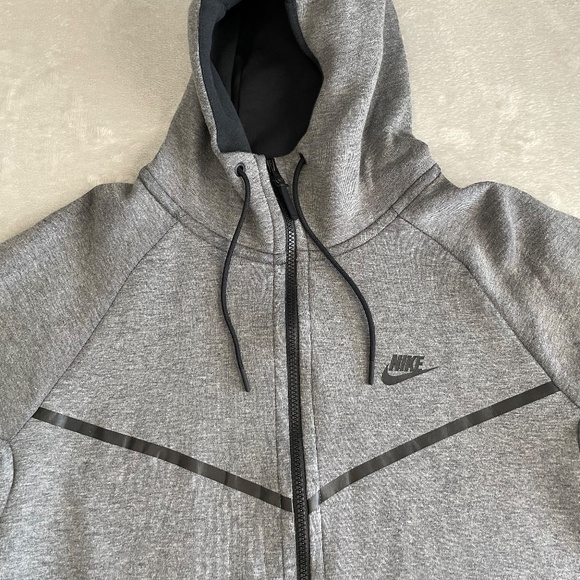 Nike Tech Fleece Windrunner Mens Full Zip Hoodie Sz XL Heather Gray 805144-091 - Picture 2 of 12